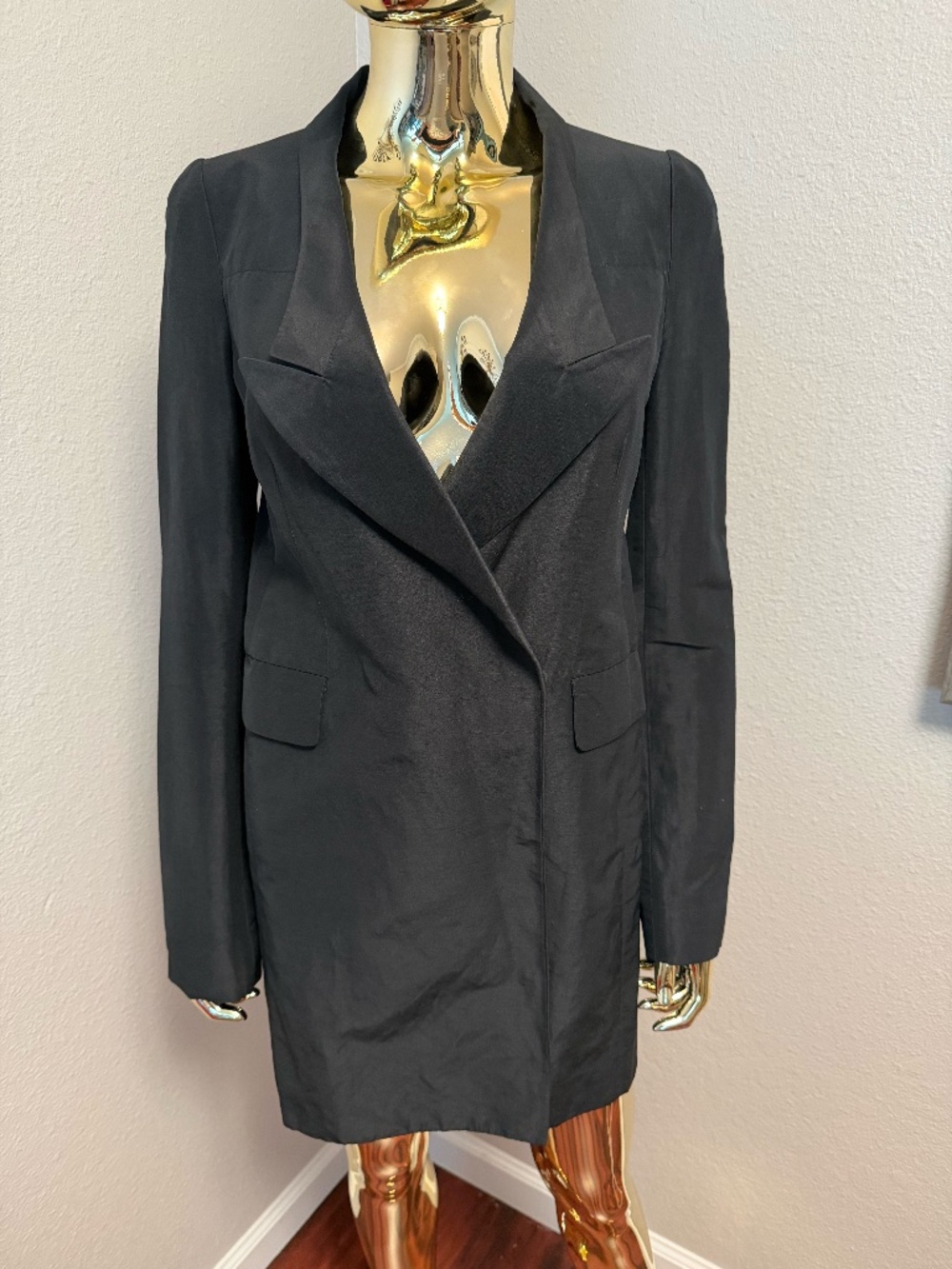 Marni blk, silk coat, size 4